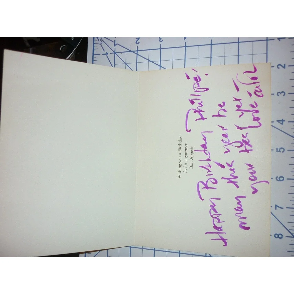 Vtg‎ 1982 Lennart Jirlow Bon Appetit Birthday Card Marcel Schurman French Chef